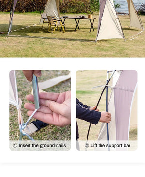 Tente dôme d'extérieur / auvent de camping surdimensionné pour 8 à 12 personnes "Sonuto - Big Dome" - Planète Rando