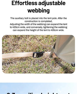 Tente dôme d'extérieur / auvent de camping surdimensionné pour 8 à 12 personnes "Sonuto - Big Dome" - Planète Rando