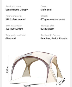 Tente dôme d'extérieur / auvent de camping surdimensionné pour 8 à 12 personnes "Sonuto - Big Dome" - Planète Rando