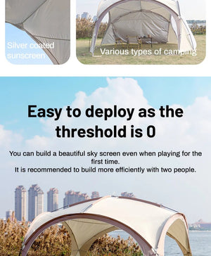 Tente dôme d'extérieur / auvent de camping surdimensionné pour 8 à 12 personnes "Sonuto - Big Dome" - Planète Rando