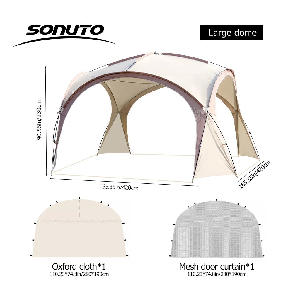Tente dôme d'extérieur / auvent de camping surdimensionné pour 8 à 12 personnes "Sonuto - Big Dome" - Planète Rando