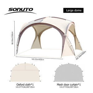 Tente dôme d'extérieur / auvent de camping surdimensionné pour 8 à 12 personnes "Sonuto - Big Dome" - Planète Rando