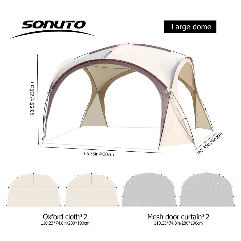 Tente dôme d'extérieur / auvent de camping surdimensionné pour 8 à 12 personnes "Sonuto - Big Dome" - Planète Rando