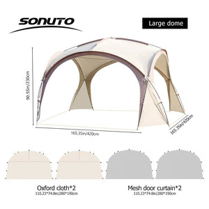 Tente dôme d'extérieur / auvent de camping surdimensionné pour 8 à 12 personnes "Sonuto - Big Dome" - Planète Rando