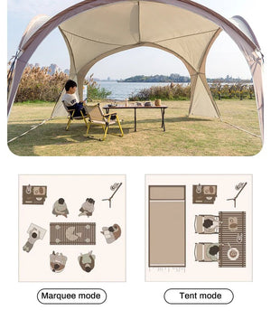Tente dôme d'extérieur / auvent de camping surdimensionné pour 8 à 12 personnes "Sonuto - Big Dome" - Planète Rando