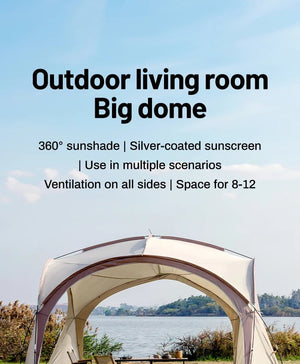 Tente dôme d'extérieur / auvent de camping surdimensionné pour 8 à 12 personnes "Sonuto - Big Dome" - Planète Rando