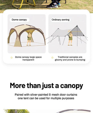 Tente dôme d'extérieur / auvent de camping surdimensionné pour 8 à 12 personnes "Sonuto - Big Dome" - Planète Rando