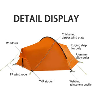 Tente hybride double - parois pour le bivouac / camping avec large espace intérieur 1,9kg "3F UL GEAR - SHELL 2" - Planète Rando