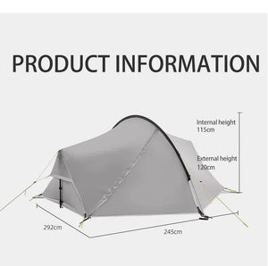Tente hybride double - parois pour le bivouac / camping avec large espace intérieur 1,9kg "3F UL GEAR - SHELL 2" - Planète Rando