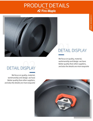 Théière de randonnée, bouilloire, cafetière 0,7L / 1,3L avec filtre "Fire Maple - FMC - XT2" - Planète Rando