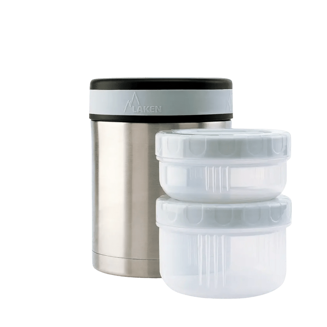 Thermos alimentaire en inox à double paroi pour solides avec housse "Laken - P1 series" - Planète Rando