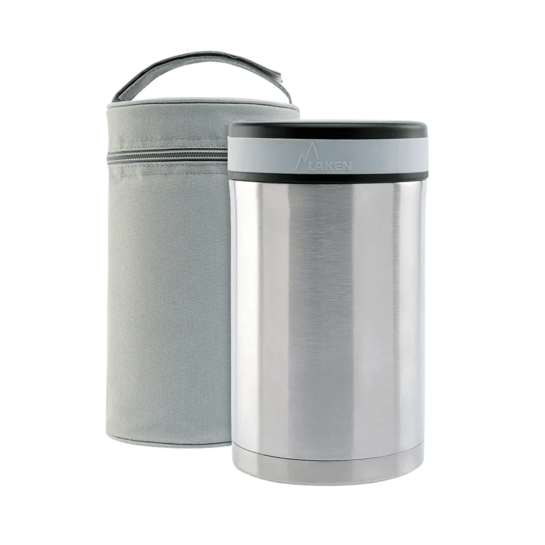 Thermos alimentaire en inox à double paroi pour solides avec housse "Laken - P1 series" - Planète Rando
