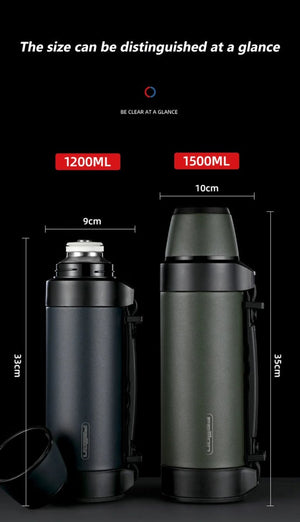 Thermos en acier inoxydable de 1200/1500ml "FEIJIAN - FS12009A Military" - Planète Rando