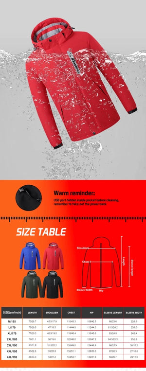 Veste chauffante imperméable unisexe avec 8 zones chaudes "TODWARM - Smart Heat Jacket" - Planète Rando