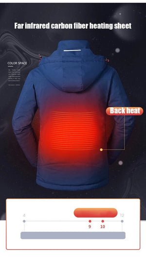 Veste chauffante / parka thermique d'hiver à 3 zones pour homme "Taurus - Smtx05" - Planète Rando