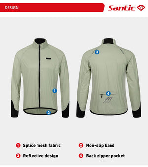 Veste / coupe - vent de cyclisme anti - UV UPF50+ "Santic - M3C07039" - Planète Rando