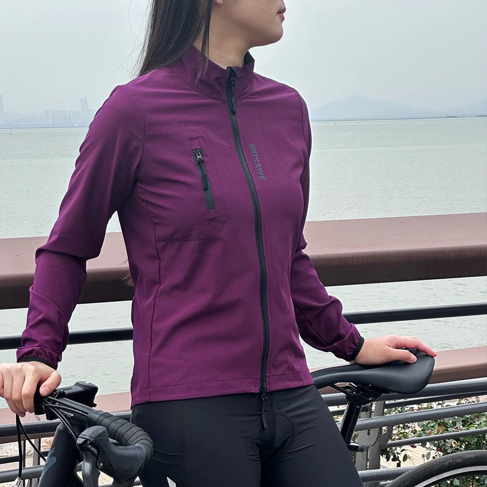 Veste de cyclisme coupe-vent pour femme "WOSAWE - BT242" - Violet / XS | Planète Rando