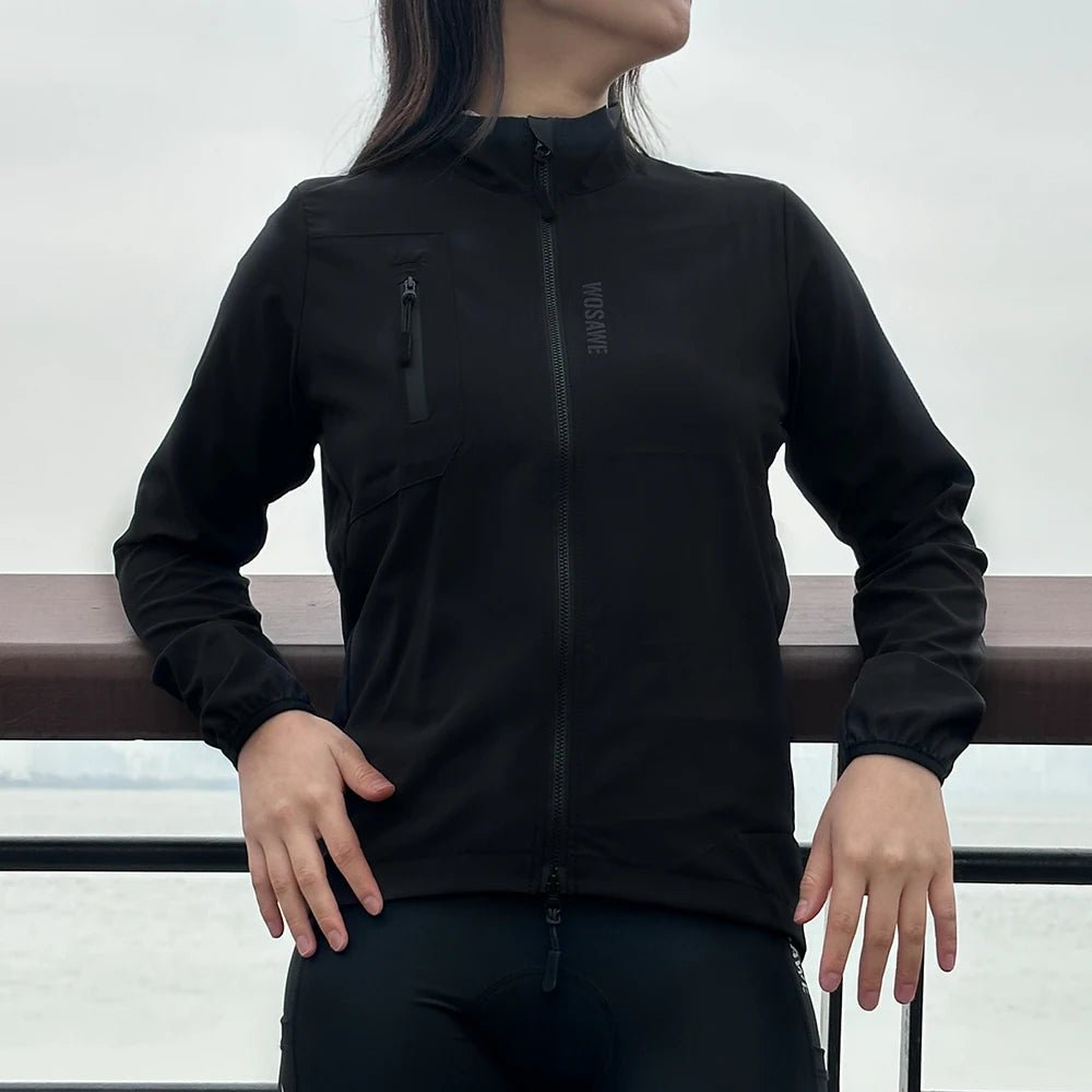 Veste de cyclisme coupe-vent pour femme "WOSAWE - BT242" - Noir / M | Planète Rando