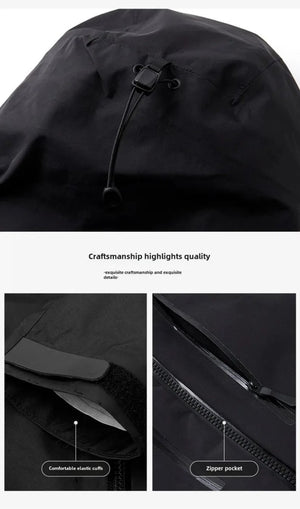 Veste de randonnée/ hardshell thermoscellée tissu imperméable PUL 3 couches anti - composite unisexe "Storm Jocker" - Planète Rando