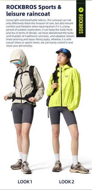 Veste imperméable et respirante à capuche pour le cyclisme unisexe UPF50+ "ROCKBROS - YPY024" - Planète Rando