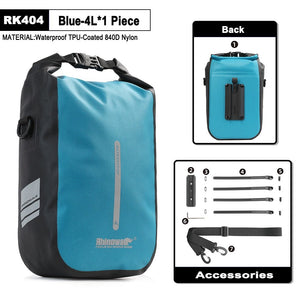 1 sacoche de fourche à dégagement rapide 100% imperméable 4L / 6L "Rhinowalk - RK404/406" - Bleu ciel / 4L | Planète Rando