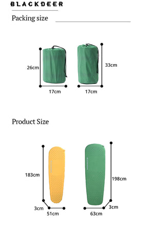 Matelas de camping auto-gonflant & ultra-Léger 630g "BLACKDEER – Archeos mat" - | Planète Rando