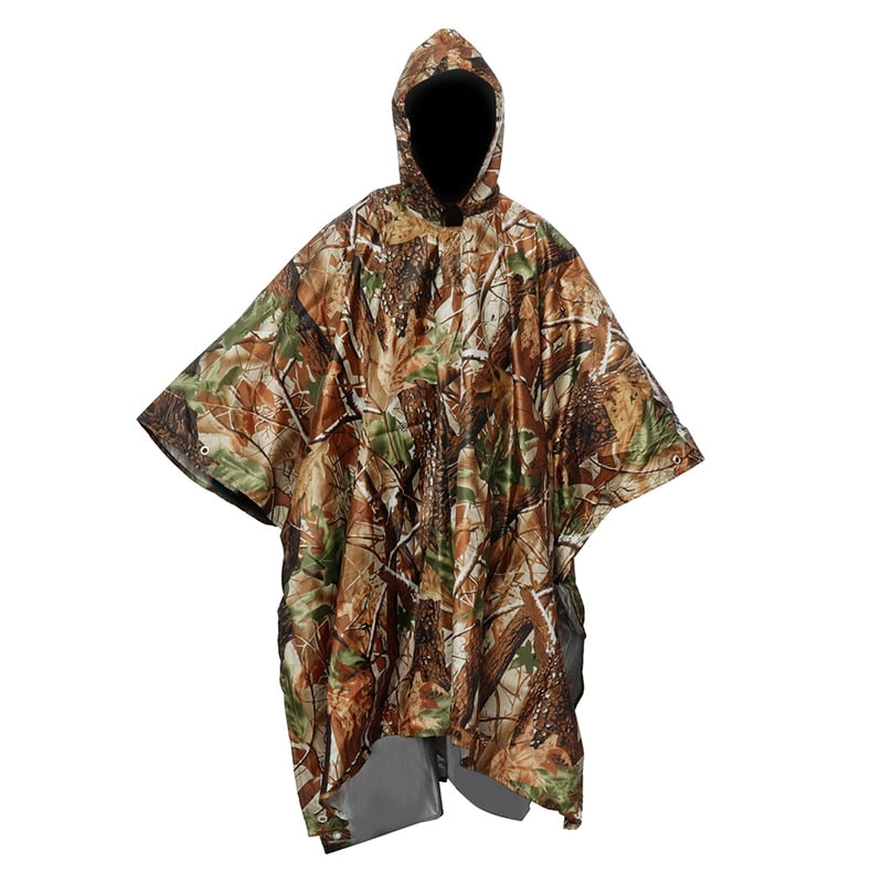 Un Poncho de pluie multifonctions Tomshoo 3 en 1 (bâche, auvent) pour les aventures en plein air.