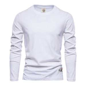 T-shirt à manches longues pour homme 100% Coton "AIOPESON - LangYetw" - Blanc / M | Planète Rando