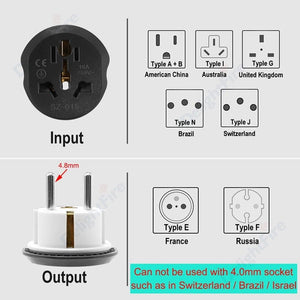 Adaptateur de prise UE / AU / UK / US / convertisseur de voyage "DelightFire - SZ015" - | Planète Rando