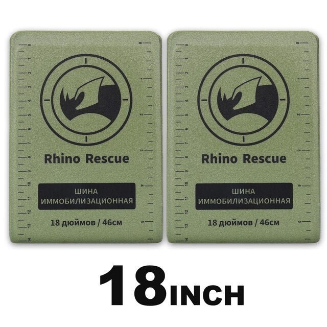 Attelle médicale de premiers secours 160g "Rhinos Rescue - Splint" - Vert foncé / 18 pouces | Planète Rando