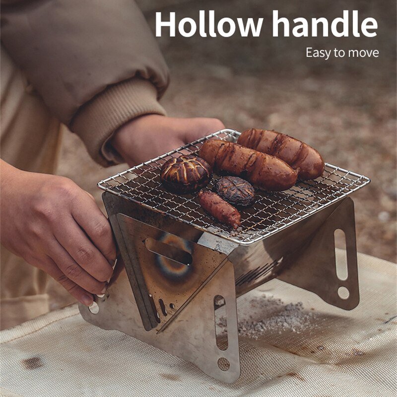 Barbecue de camping portable et pliable en acier inoxydable "Into - Grill BBQ" - | Planète Rando