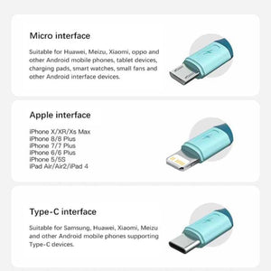 Câble 3 en 1 pour recharge rapide smartphone usb-c / micro / iPhone "OLAF - USB 3A" - | Planète Rando