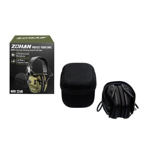 Casque anti-bruit professionnel NRR 22dB avec prise d'entrée audio jack 3,5 mm "Zohan - EM026" - Noir + boite + case | Planète Rando