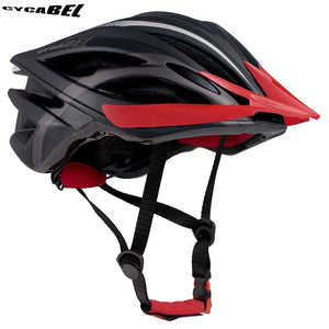 Casque de vélo moulé & ultraléger 250g "Cycabel - V114" - V114 Black Red / L56-62CM | Planète Rando