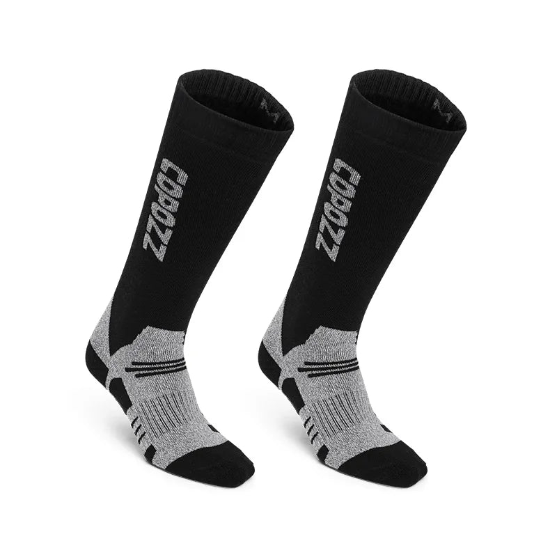 Chaussettes de ski thermiques en laine merinos pour homme et femme "COPOZZ - Ski socks" - Noir / S | Planète Rando