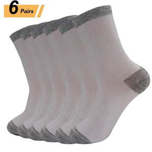 Chaussettes de sport / randonnée en coton lot de 6 paires 38-48 "ZYCSNH - D789" - Blanc / 43-48 | Planète Rando