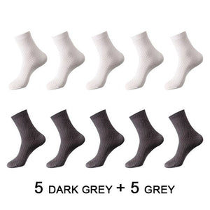 Chaussettes en fibre de bambou / lot de 10 pairs pour homme "ZTOET - Bamboo" - 5 gris - 5 gris foncé | Planète Rando