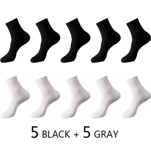 Chaussettes en fibre de bambou / lot de 10 pairs pour homme "ZTOET - Bamboo" - 5 noir - 5 gris | Planète Rando