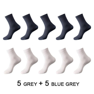 Chaussettes en fibre de bambou / lot de 10 pairs pour homme "ZTOET - Bamboo" - 5 gris - 5 bleu foncé | Planète Rando