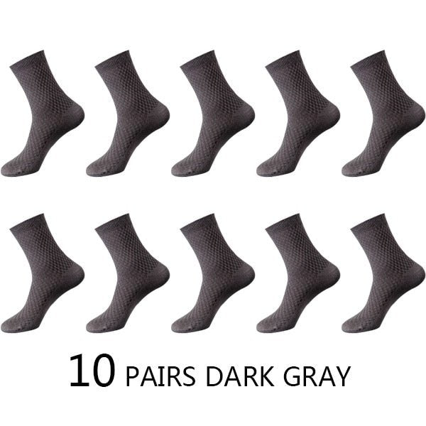 Chaussettes en fibre de bambou / lot de 10 pairs pour homme "ZTOET - Bamboo" - 10 gris foncé | Planète Rando