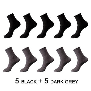 Chaussettes en fibre de bambou / lot de 10 pairs pour homme "ZTOET - Bamboo" - 5 noir - 5 gris foncé | Planète Rando