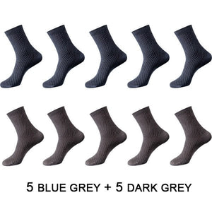 Chaussettes en fibre de bambou / lot de 10 pairs pour homme "ZTOET - Bamboo" - 5 gris foncé - 5 bleu foncé | Planète Rando