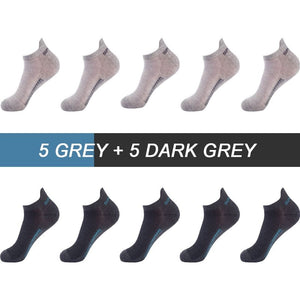 Chaussettes respirantes en coton, lot de 10 paires "ZTOET - Sport" - 5 gris - 5 gris foncé / 38-43 | Planète Rando