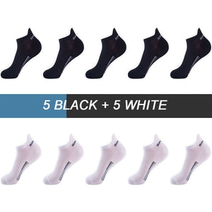 Chaussettes respirantes en coton, lot de 10 paires "ZTOET - Sport" - 5 Black 5 White / 38-43 | Planète Rando
