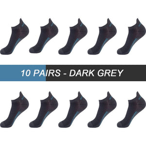 Chaussettes respirantes en coton, lot de 10 paires "ZTOET - Sport" - 10 gris foncé / 38-43 | Planète Rando