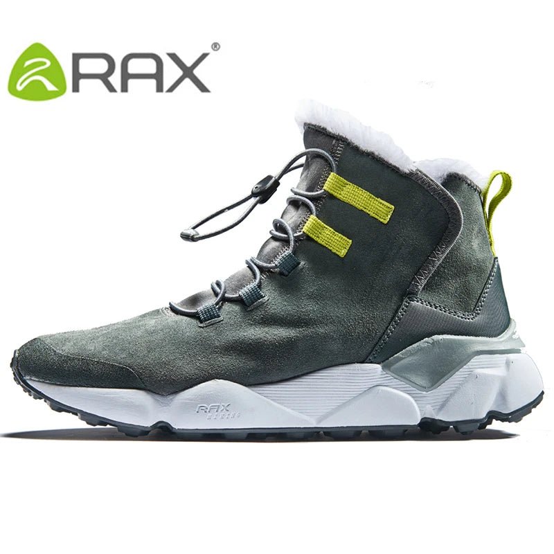 Chaussures de randonnée en cuir véritable chaudes et imperméables pour homme "Rax - Warm" - Gris / 39 | Planète Rando