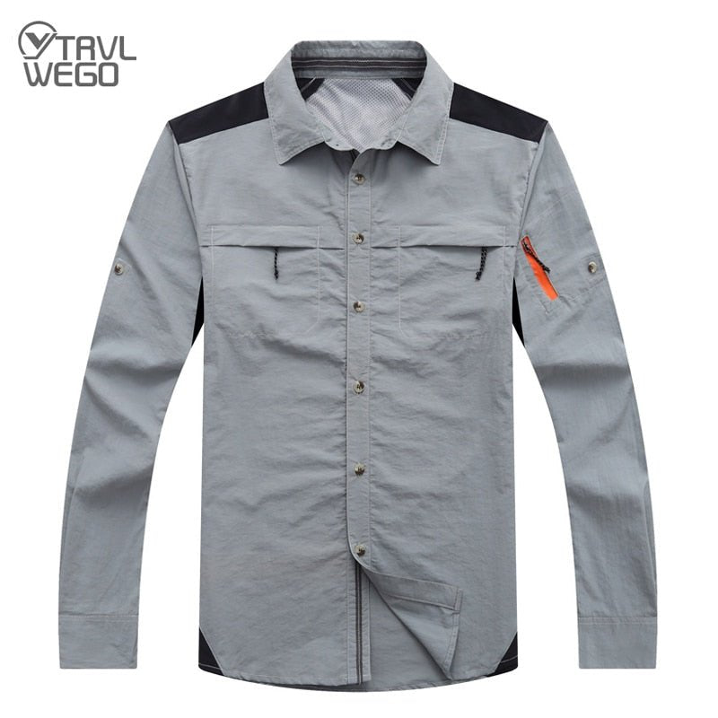 Chemise à manches longues respirante & anti-uv pour homme "TRVLWEGO - AD043" - | Planète Rando