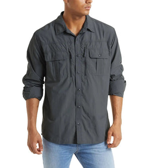 Chemise cargo en maille respirante avec poches zippées pour homme "TACVASEN - LSST085" - Anthracite / S | Planète Rando