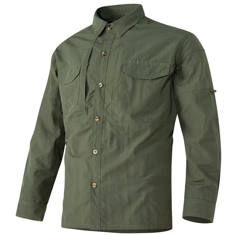 Chemise cargo style SWAT pour homme "UETEEY - 8869" - Vert foncé / M | Planète Rando