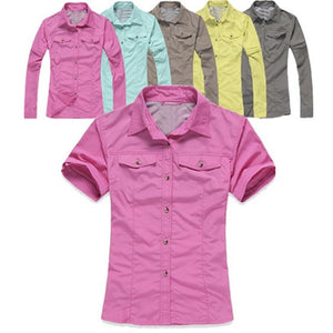 Chemise de randonnée 2 en 1 avec manches longues amovible pour femme "MountainSkin - RW092" - | Planète Rando